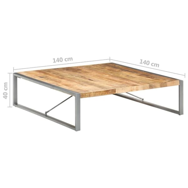 vidaXL Sofabord 140x140x40 cm grovt mangotre change2