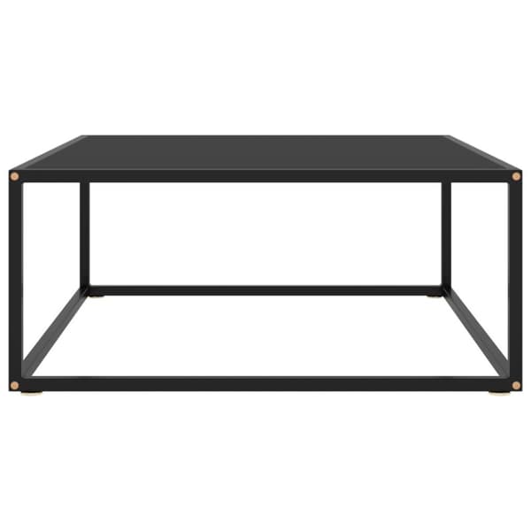 vidaXL Soffbord svart med svart glas 80x80x35 cm
