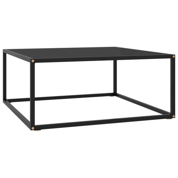 vidaXL Soffbord svart med svart glas 80x80x35 cm