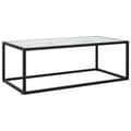 Miniatyrbillede 1 af 7: vidaXL sofabord 100x50x35 cm hvidt marmorglas sort