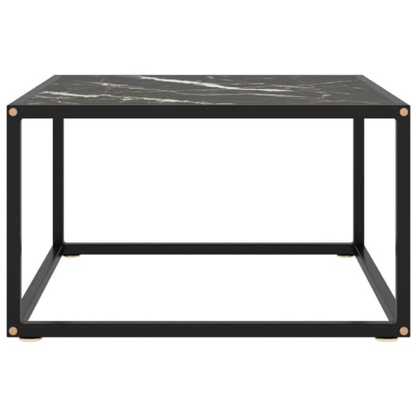 vidaXL sofabord 60x60x35 cm marmorglas sort