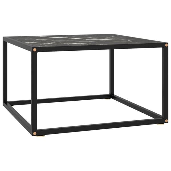 vidaXL sofabord 60x60x35 cm marmorglas sort