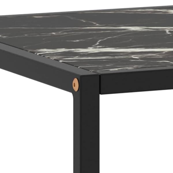 vidaXL sofabord 120x50x35 cm marmorglas sort