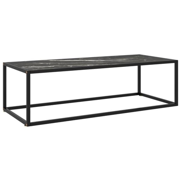 vidaXL sofabord 120x50x35 cm marmorglas sort