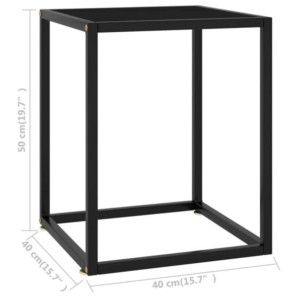 vidaXL Sohvapöytä musta ja musta lasi 40x40x50 cm