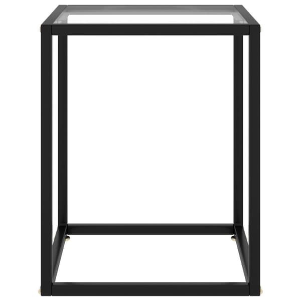 vidaXL Soffbord svart med härdat glas 40x40x50 cm