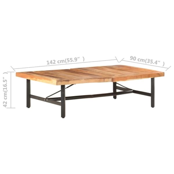 vidaXL Salongbord 142x90x42 cm heltre akasie