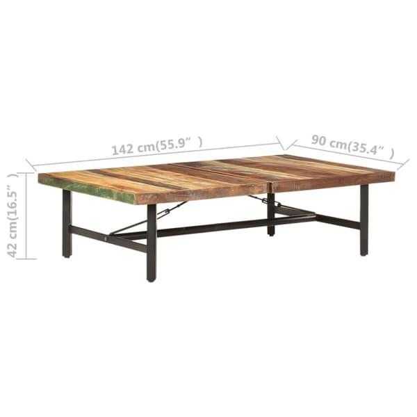vidaXL sofabord 142x90x42 cm massivt genbrugstræ