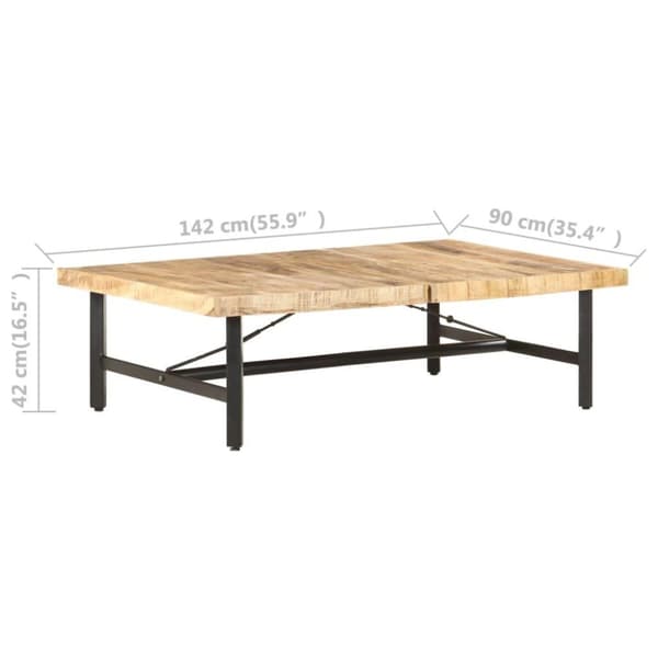 vidaXL Soffbord 142x90x42 cm massivt mangoträ