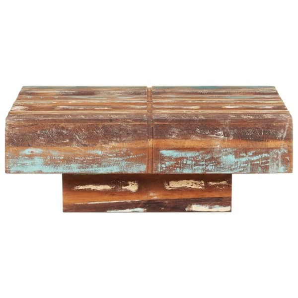 vidaXL sofabord 80x80x28 cm massivt genbrugstræ