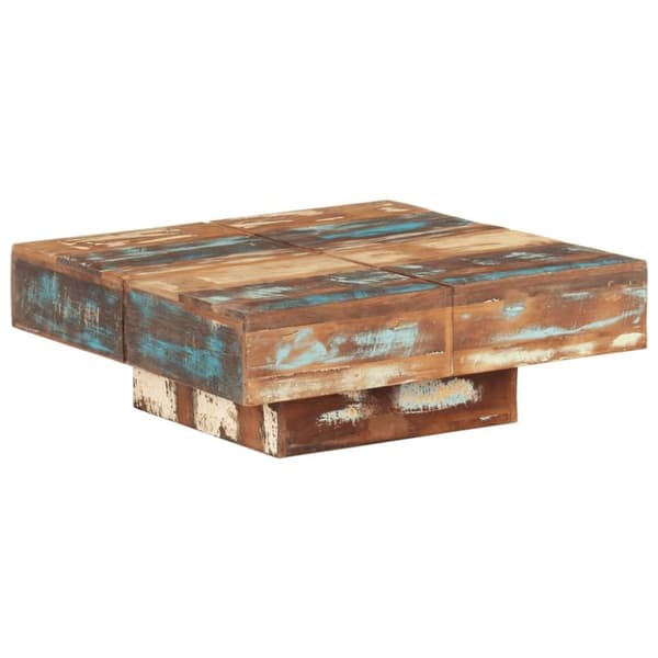 vidaXL sofabord 80x80x28 cm massivt genbrugstræ