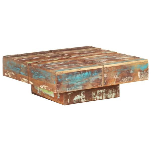 vidaXL sofabord 80x80x28 cm massivt genbrugstræ