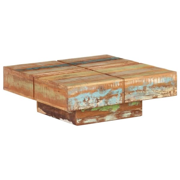 vidaXL sofabord 80x80x28 cm massivt genbrugstræ