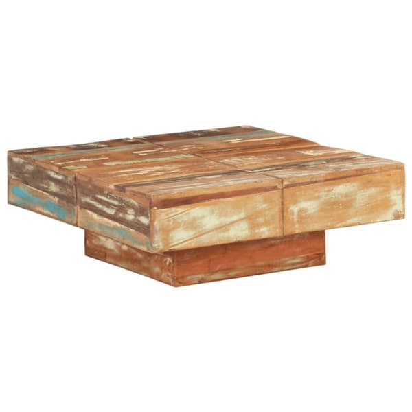 vidaXL sofabord 80x80x28 cm massivt genbrugstræ