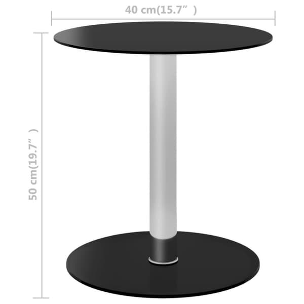 vidaXL Sohvapöytä musta 40 cm karkaistu lasi