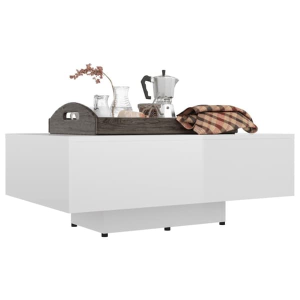 vidaXL Soffbord vit högglans 85x55x31 cm spånskiva