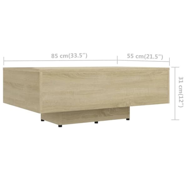 vidaXL Soffbord sonoma-ek 85x55x31 cm spånskiva