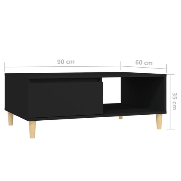 vidaXL Sohvapöytä musta 90x60x35 cm lastulevy