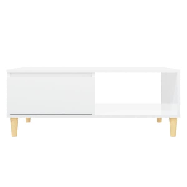 vidaXL Salongbord høyglans hvit 90x60x35 cm sponplate
