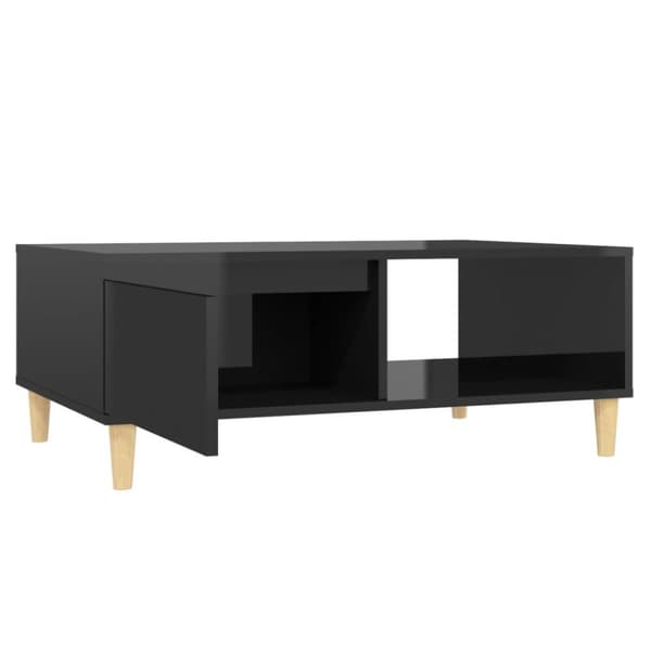 vidaXL Sohvapöytä korkeakiilto musta 90x60x35 cm lastulevy