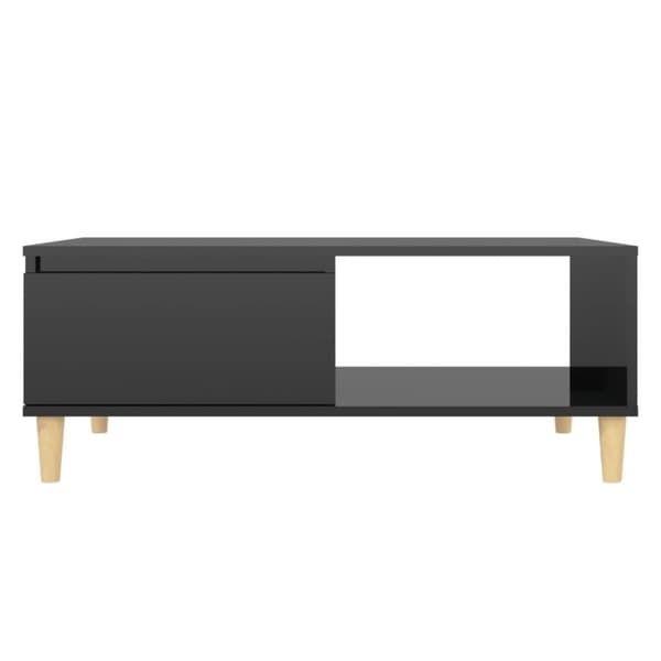vidaXL Sohvapöytä korkeakiilto musta 90x60x35 cm lastulevy