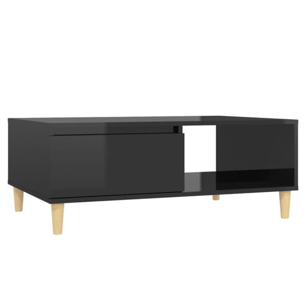 vidaXL Sohvapöytä korkeakiilto musta 90x60x35 cm lastulevy
