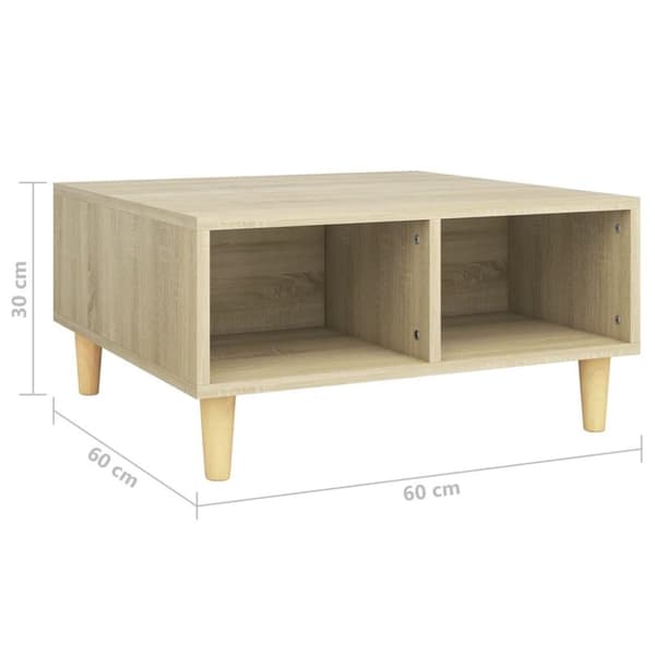 vidaXL Salongbord sonoma eik 60x60x30 cm sponplate