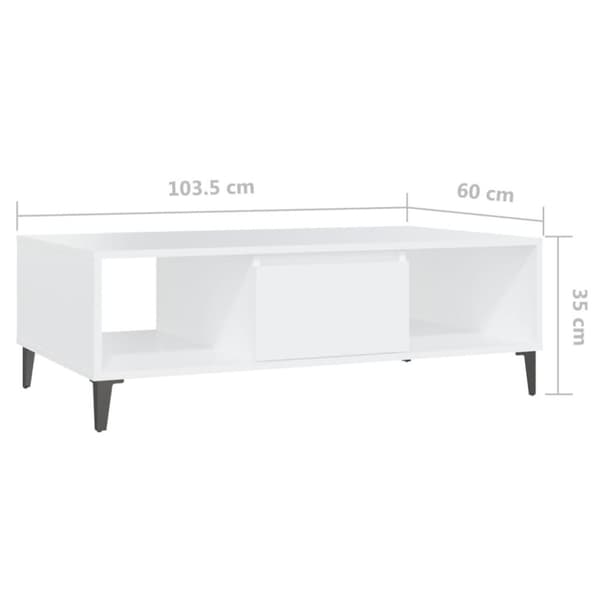 vidaXL Soffbord vit 103,5x60x35 cm spånskiva