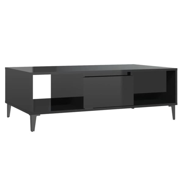 vidaXL Salongbord høyglans svart 103,5x60x35 cm konstruert tre