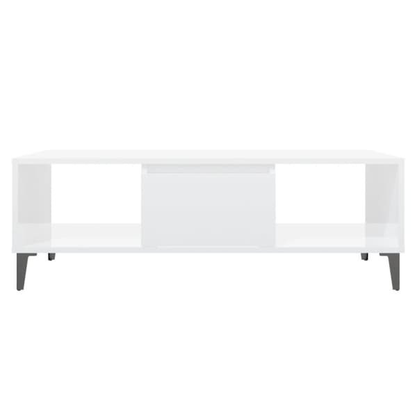 vidaXL Salongbord høyglans hvit 103,5x60x35 cm sponplate