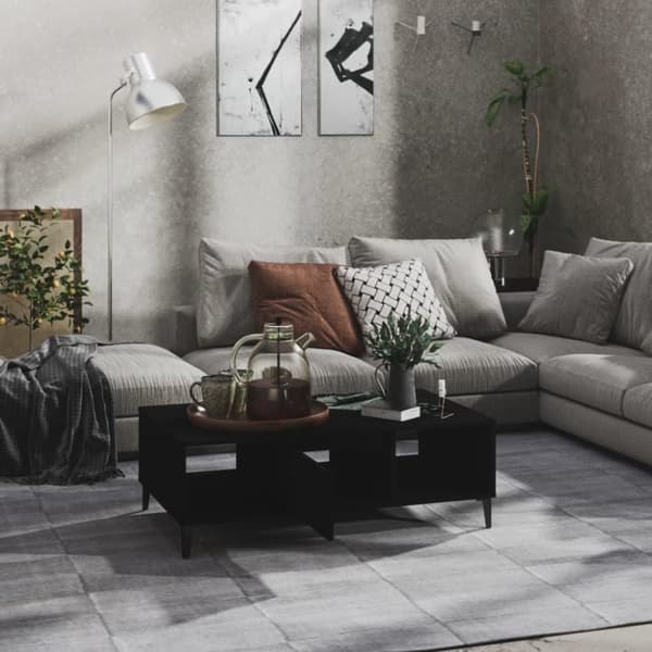 vidaXL Sohvapöytä musta 103,5x60x35 cm lastulevy