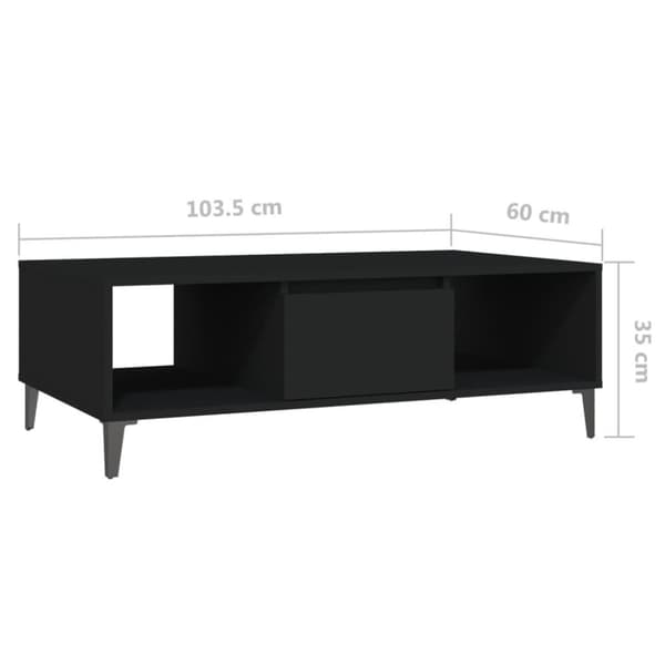 vidaXL Sohvapöytä musta 103,5x60x35 cm lastulevy