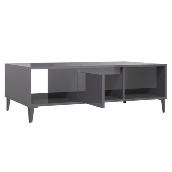 vidaXL Soffbord grå högglans 103,5x60x35 cm spånskiva