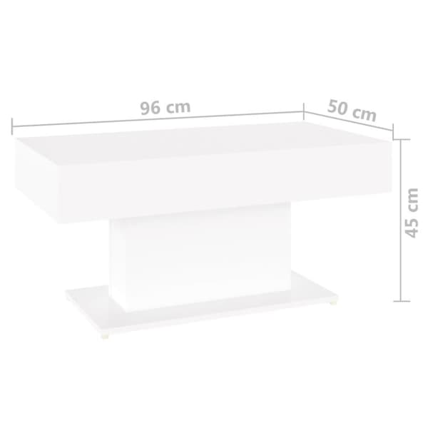 vidaXL Sohvapöytä valkoinen 96x50x45 cm lastulevy