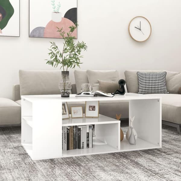 vidaXL Sohvapöytä valkoinen 100x50x40 cm lastulevy