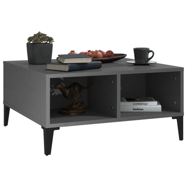 vidaXL sofabord 60x60x30 cm spånplade grå højglans