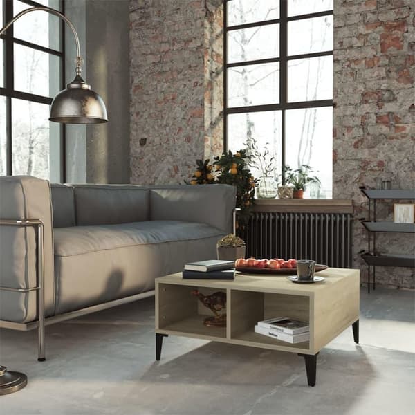 vidaXL sofabord 60x60x30 cm spånplade sonoma-eg