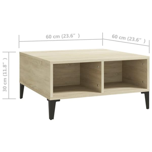vidaXL Soffbord sonoma-ek 60x60x30 cm spånskiva