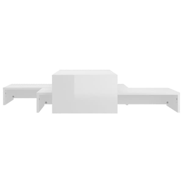 vidaXL Satsbord vit högglans 100x100x26,5 cm