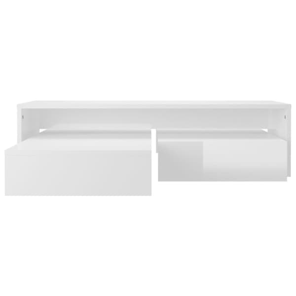 vidaXL Satsbord vit högglans 100x100x26,5 cm