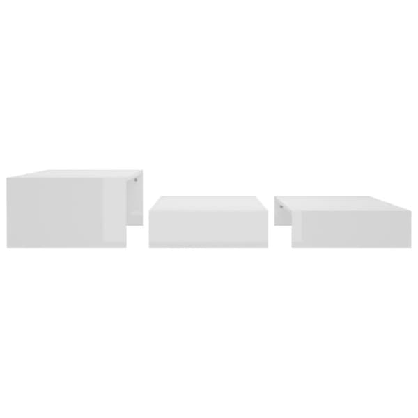 vidaXL Satsbord vit högglans 100x100x26,5 cm