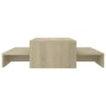 Miniatyrbilde 5 av 10: vidaXL Stablebart salongbordsett sonoma eik 100x100x26,5 cm sponplate