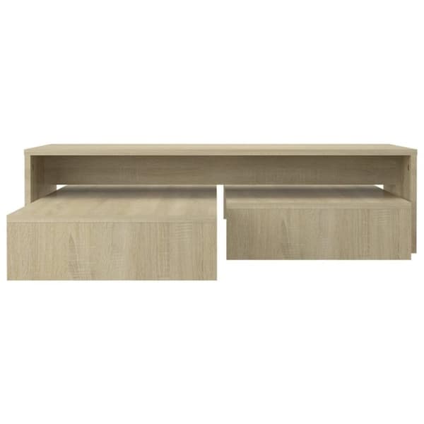 vidaXL Stablebart salongbordsett sonoma eik 100x100x26,5 cm sponplate