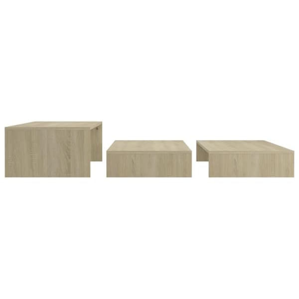vidaXL Stablebart salongbordsett sonoma eik 100x100x26,5 cm sponplate