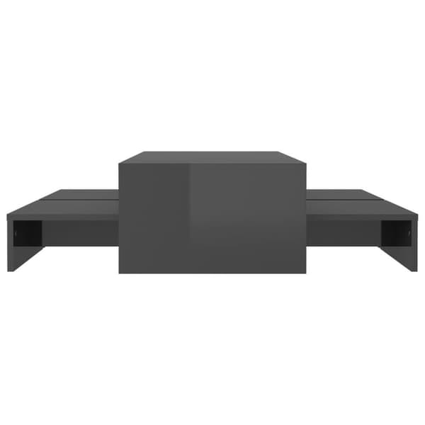 vidaXL indskudt sofabordssæt 100x100x26,5 cm grå højglans