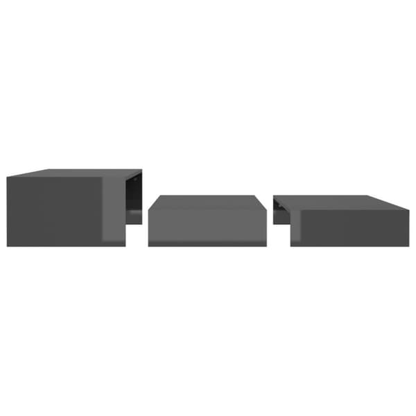 vidaXL indskudt sofabordssæt 100x100x26,5 cm grå højglans