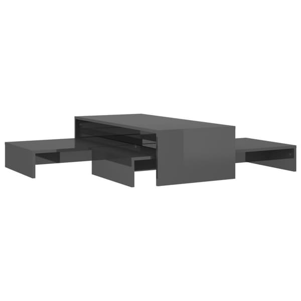 vidaXL indskudt sofabordssæt 100x100x26,5 cm grå højglans
