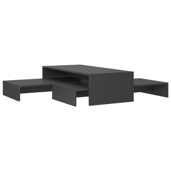 vidaXL Stablebart salongbordsett grå 100x100x26,5 cm sponplate