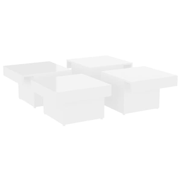vidaXL sofabord 90x90x28 cm spånplade hvid højglans