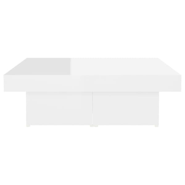 vidaXL sofabord 90x90x28 cm spånplade hvid højglans